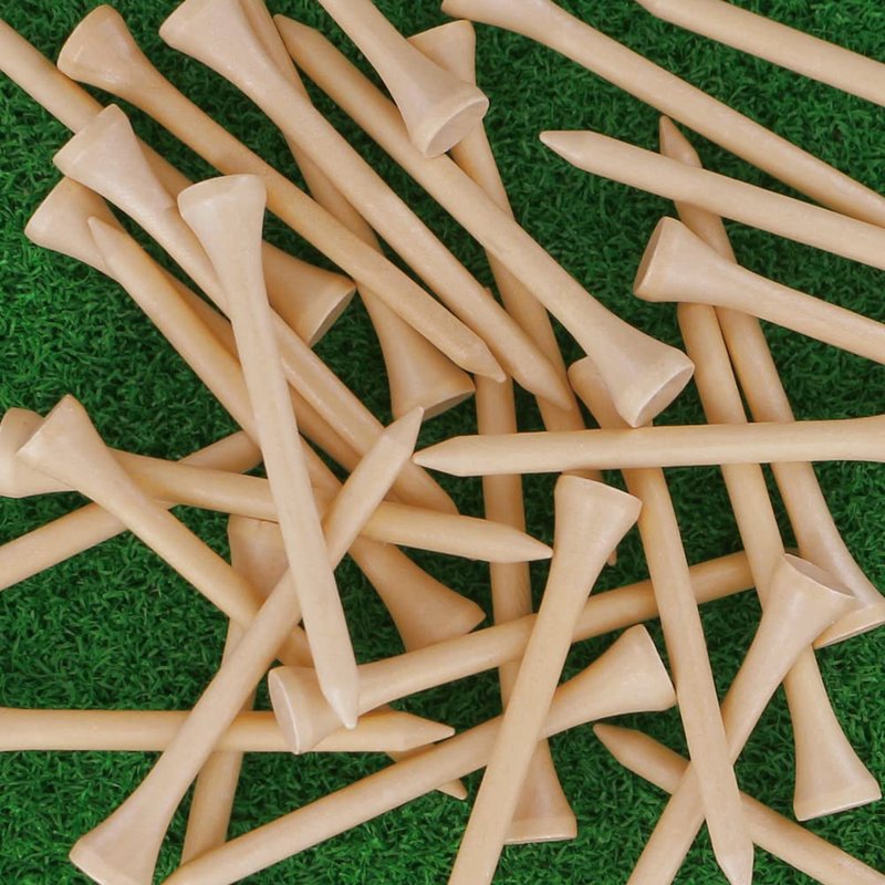 Myartte Wooden Golf Tees 3-1/4 inch 3.25 Inches Natural Wood Golf Tees in Bulk for Men Women Golfer Reduce Side Spin and Friction Durable 120pcs in Plastic Can (3-1/4 Natural Wood Golf tees)