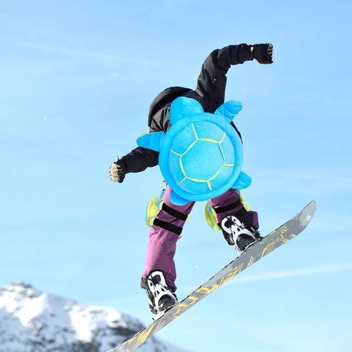 Junkin 3 Pcs Turtle Butt Pads for Snowboarding Ski Protective Gear Set Cute Turtle 3D Hip Protectors for Skating Tortoise Cushion Padded Turtle Knee Pad for Kid Adult Skiing Roller Protection (Blue)