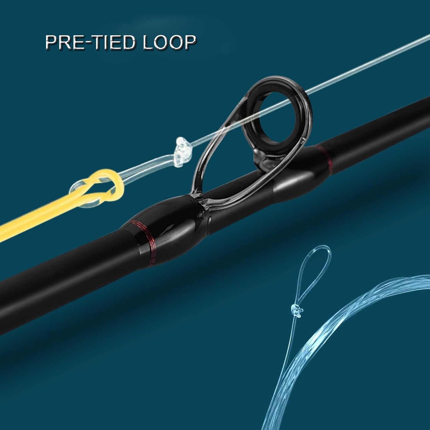 Aventik Fly Fishing Tapered Leader Pre-Tied Loop 9.0FT 6 Pack Tensile Strength- Abrasion Resistance- Low Memory Freshwater Saltwater (9.0FT-6pcs,7X)