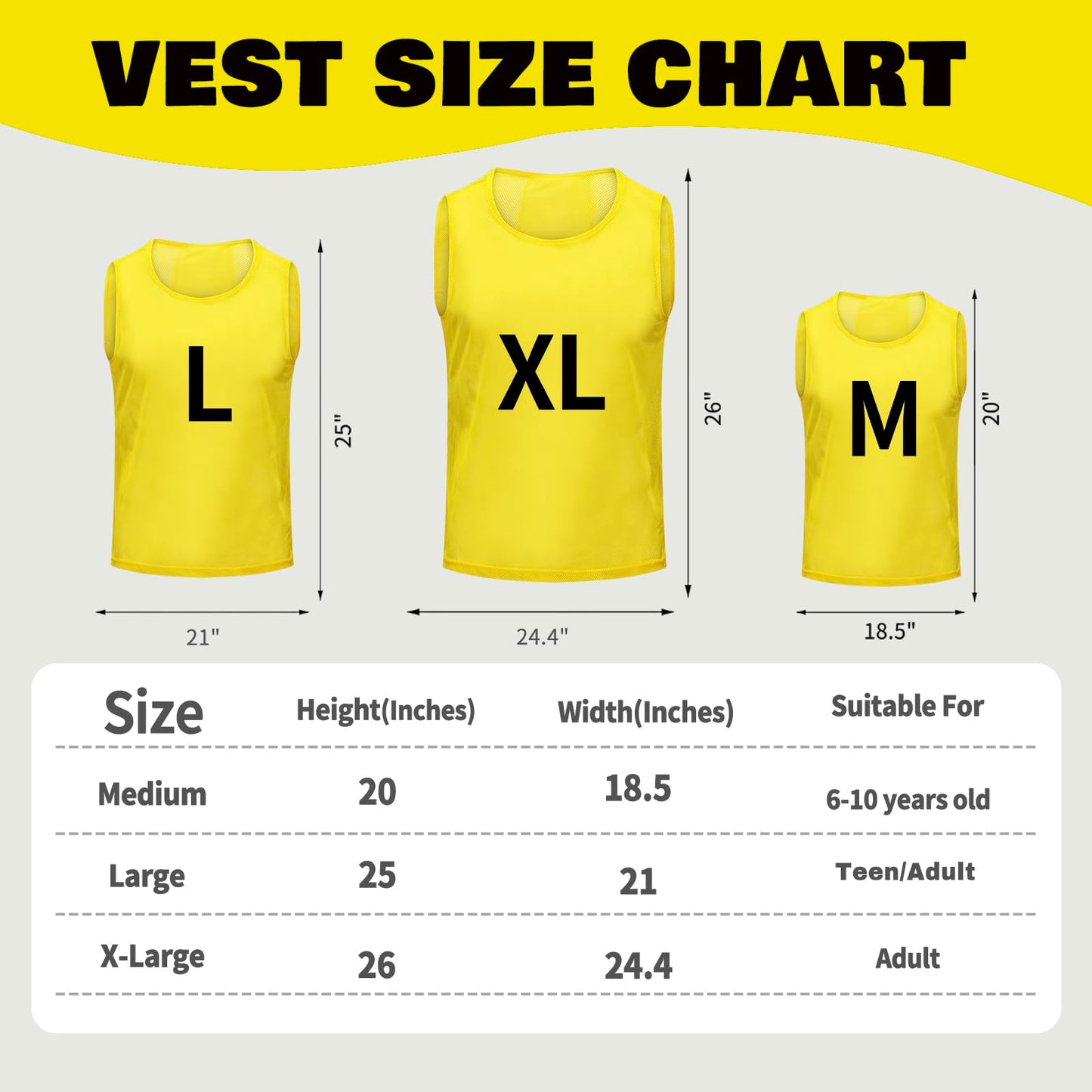 PULUOMASI 12/24/48PCS Pinnies Youth Team Pennies for Sports Kids and Scrimmage Vests for Soccer Basketball Jersey Practice