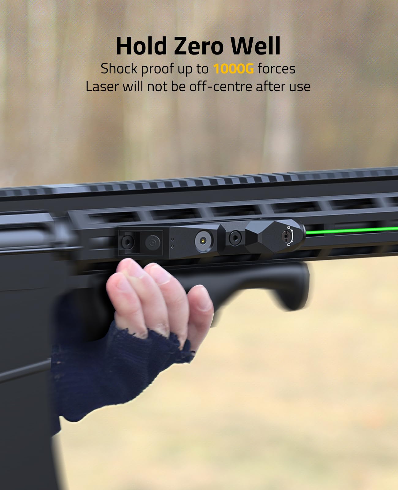 CVLIFE Green Laser Sight Compatible with M-Lok and Picatinny Rail, Tactical Laser Sight with Magnetic Rechargeable