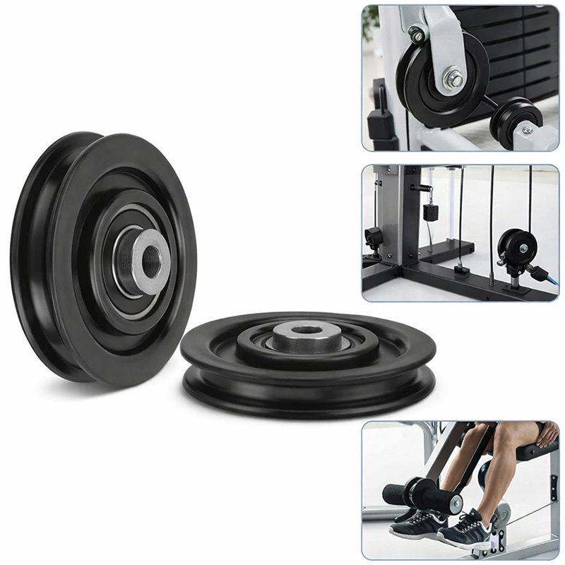 Keenso 10 Pcs/Set 75mm/2.95" Nylon Bearing Pulley Wheel,Abration Bearing Wheel for Home Gym Equipment Part Cable Machine