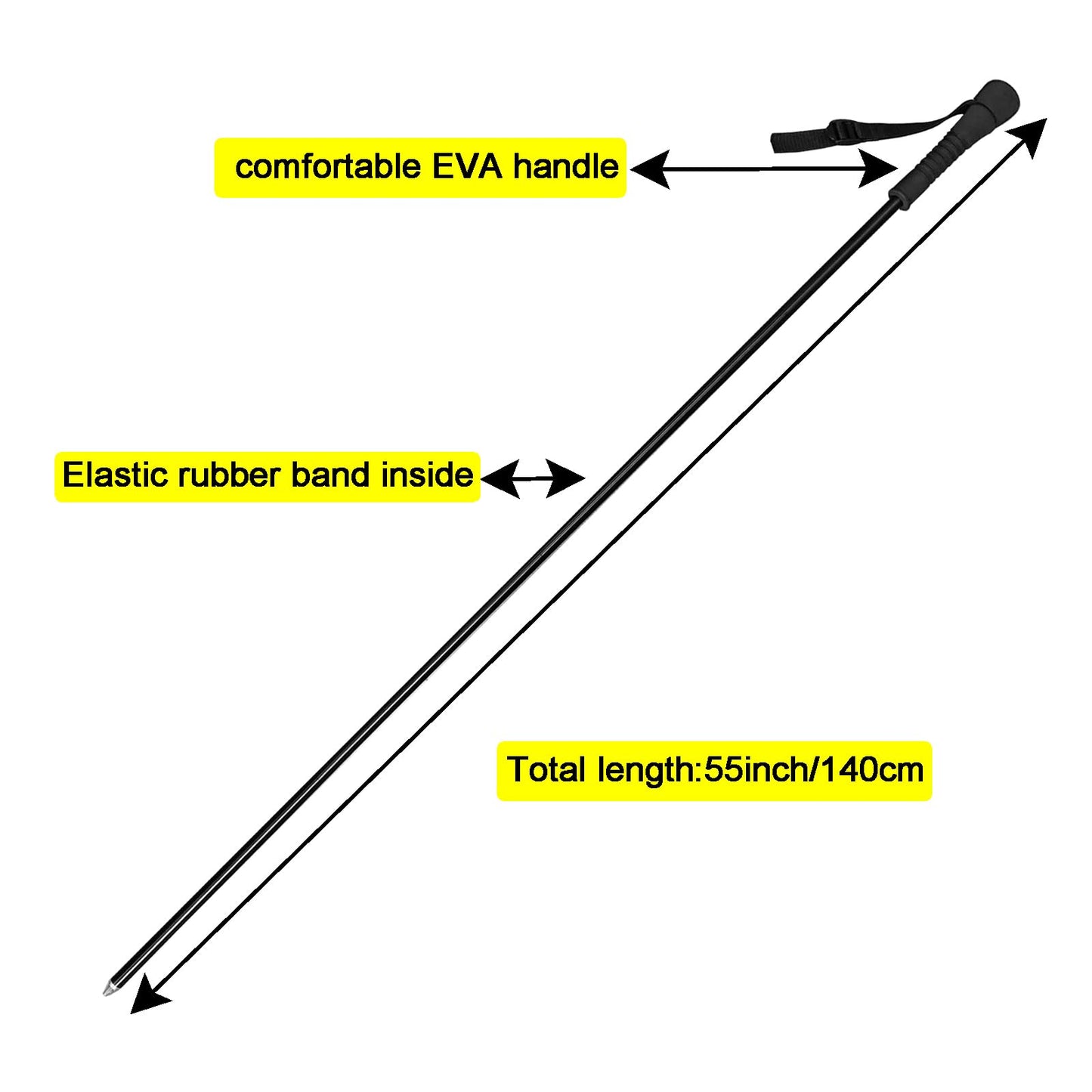 Aventik Fold-able Wading Staff Water Depth Safety Warning Sign Coated Stainless Steel Core T7075 Aluminum Body Corrosion Resistance(WS091)