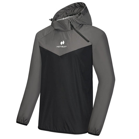 HOTSUIT Sauna Suit Men Weight Loss Gym Exercise Sweat Suits Workout Jacket, Gray, XL
