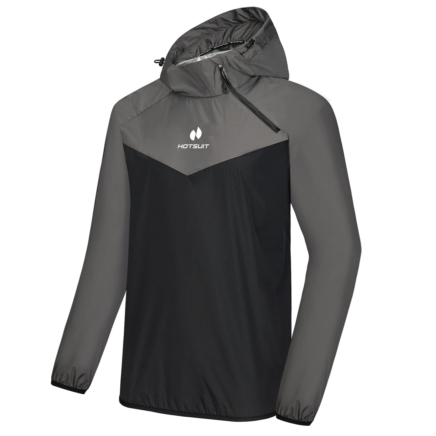 HOTSUIT Sauna Suit Men Weight Loss Gym Exercise Sweat Suits Workout Jacket, Gray, M