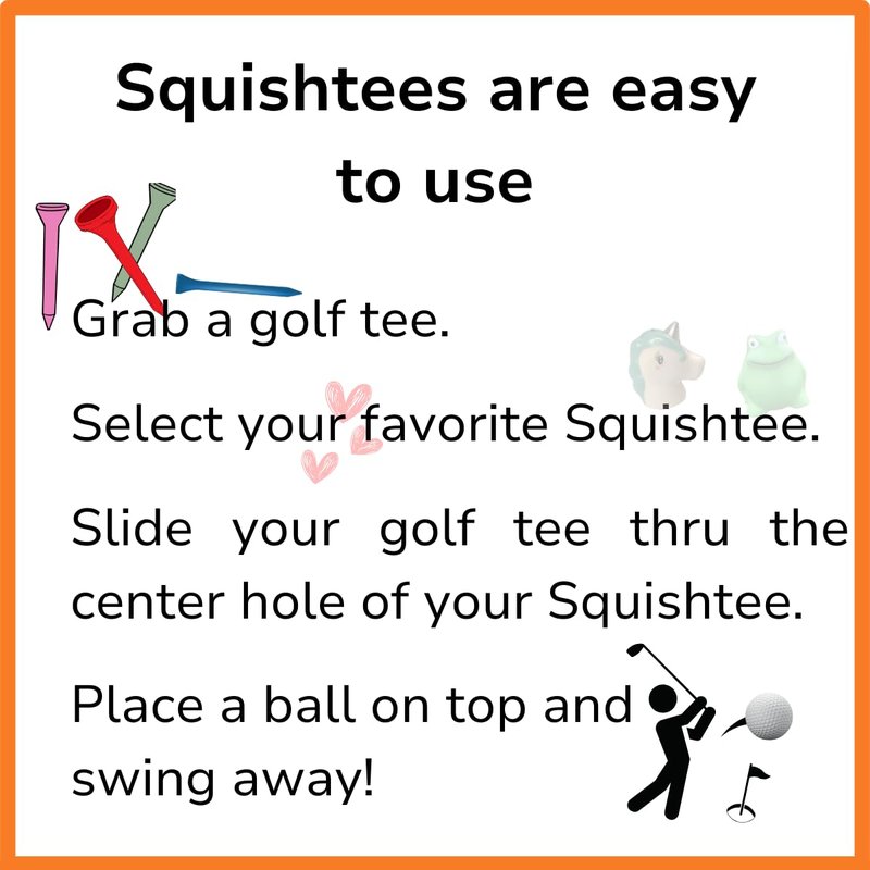 Squishtees Golf Tee Penguin 2 Pack Golf tee Penguin Foam tee That has Insertion for Traditional Golf tees. Used While Playing and Practicing Golf. Make Golf Fun!