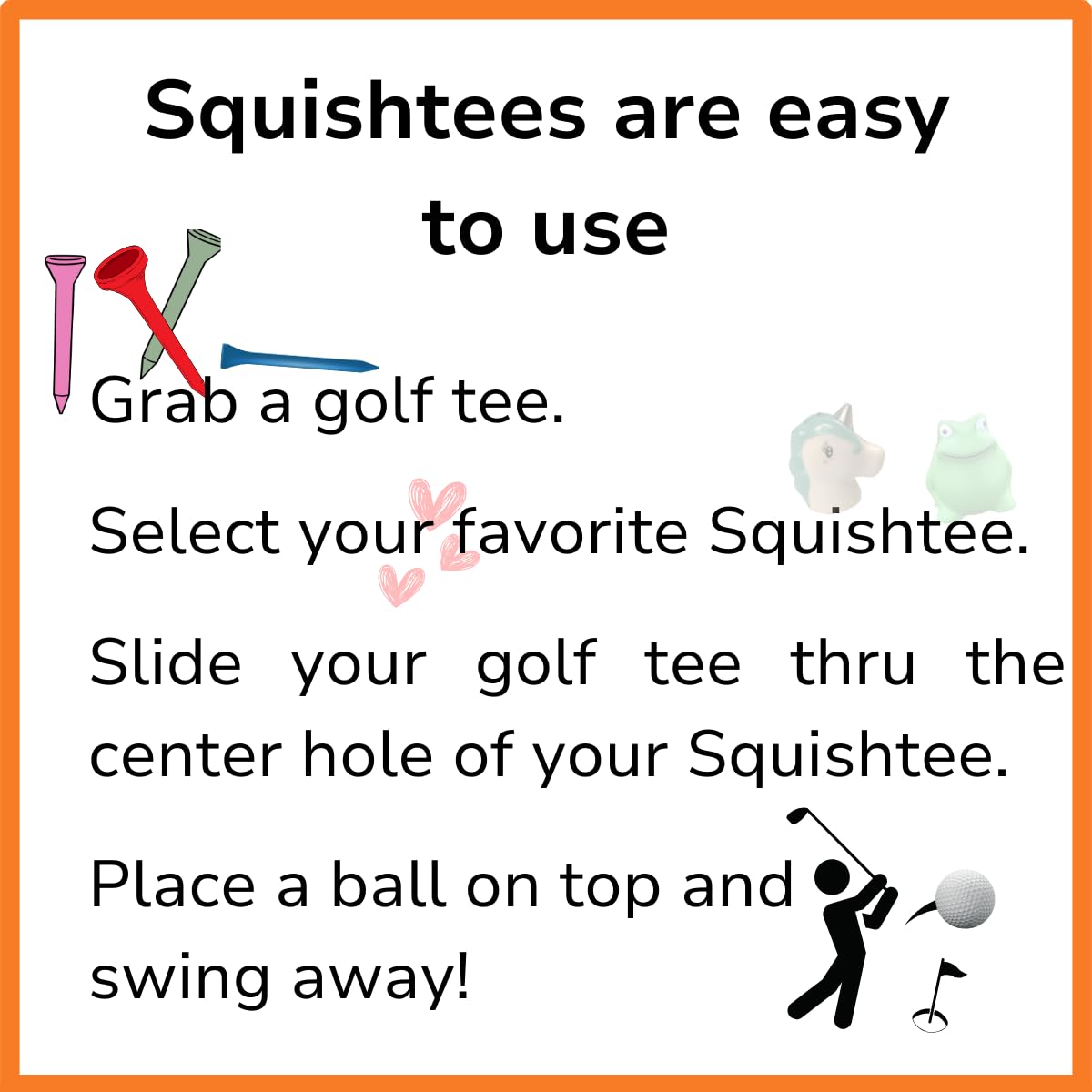 Squishtees Golf tee Variety Pack- Penguin, Polar Bear and Cupcake Foam Golf tees That Have Insertion for Traditional Golf tees. Used While Playing and Practicing Golf. Make Golf Fun!