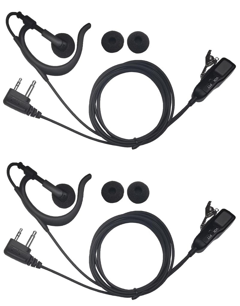 CYen Two-Way Radio Earpiece Compatible Midland Ear-Clip Headset for Midland Walkie Talkie Earpiece GXT1000VP4 T51VP3 T10 X LXT600VP3 2 Pack