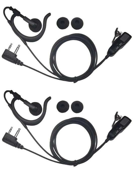 CYen Two-Way Radio Earpiece Compatible Midland Ear-Clip Headset for Midland Walkie Talkie Earpiece GXT1000VP4 T51VP3 T10 X LXT600VP3 2 Pack