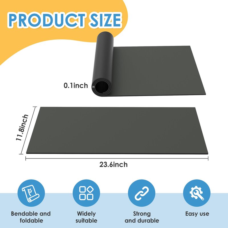 Wiojtry 2PCS Exercise Bike Mat, Non-Slip Exercise Bike Mat for Floor for Rowing Machine and Stationary Spin Bike