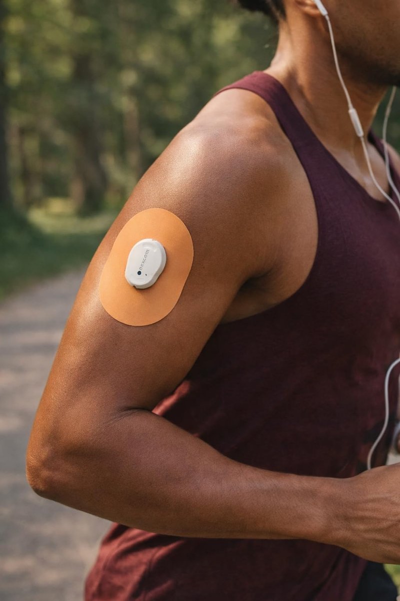 Glucomart Adhesive Patches for Dexcom G7 Hypoallergenic & Waterproof CGM Tape Tan Overpatch 5-Pack Overlay Patch