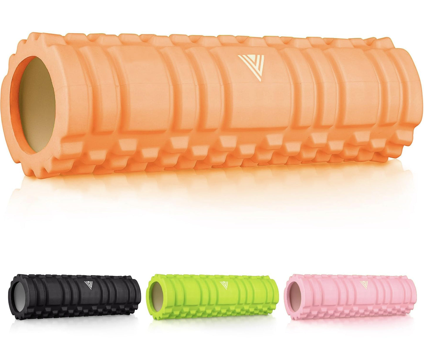 The Vinchu Foam Roller - Deep Tissue Massage Muscle Roller and Stretching Equipment for Sustainable Strength and Myofascial Trigger Point Release (Orange)