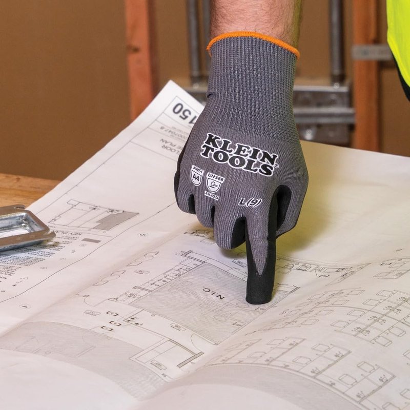 Klein Tools Work Gloves - Cut Resistant Nitrile Coated | Touchscreen Capable, Medium, 2-Pair