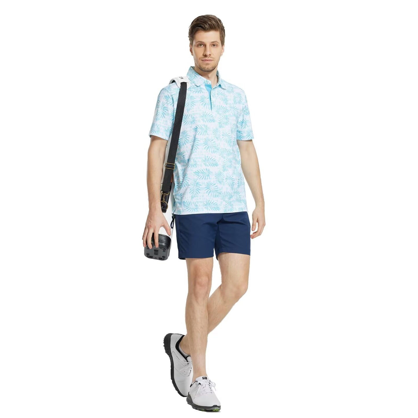 M MAELREG Golf Shirts for Men Dry Fit Print Patterns Performance Moisture Wicking Mens Polo Shirts Short Sleeve