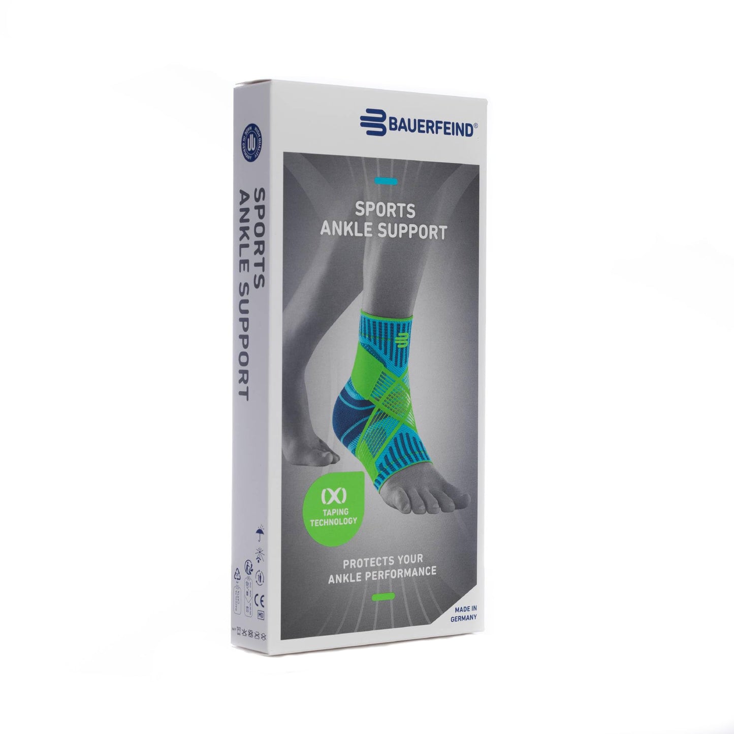 Bauerfeind Sports Ankle Support - Ankle Brace for Stabilization & Protection - Figure-8 Taping Strap - Targeted Compression - Lightweight & Durable (Rivera, Medium/Left)