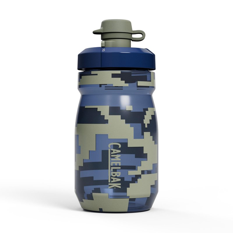 CamelBak Podium Dirt Series Bike Water Bottle, Mud Cap Protection for Clean Off‑Road Riding, 15oz, Deep Sea Digi Camo