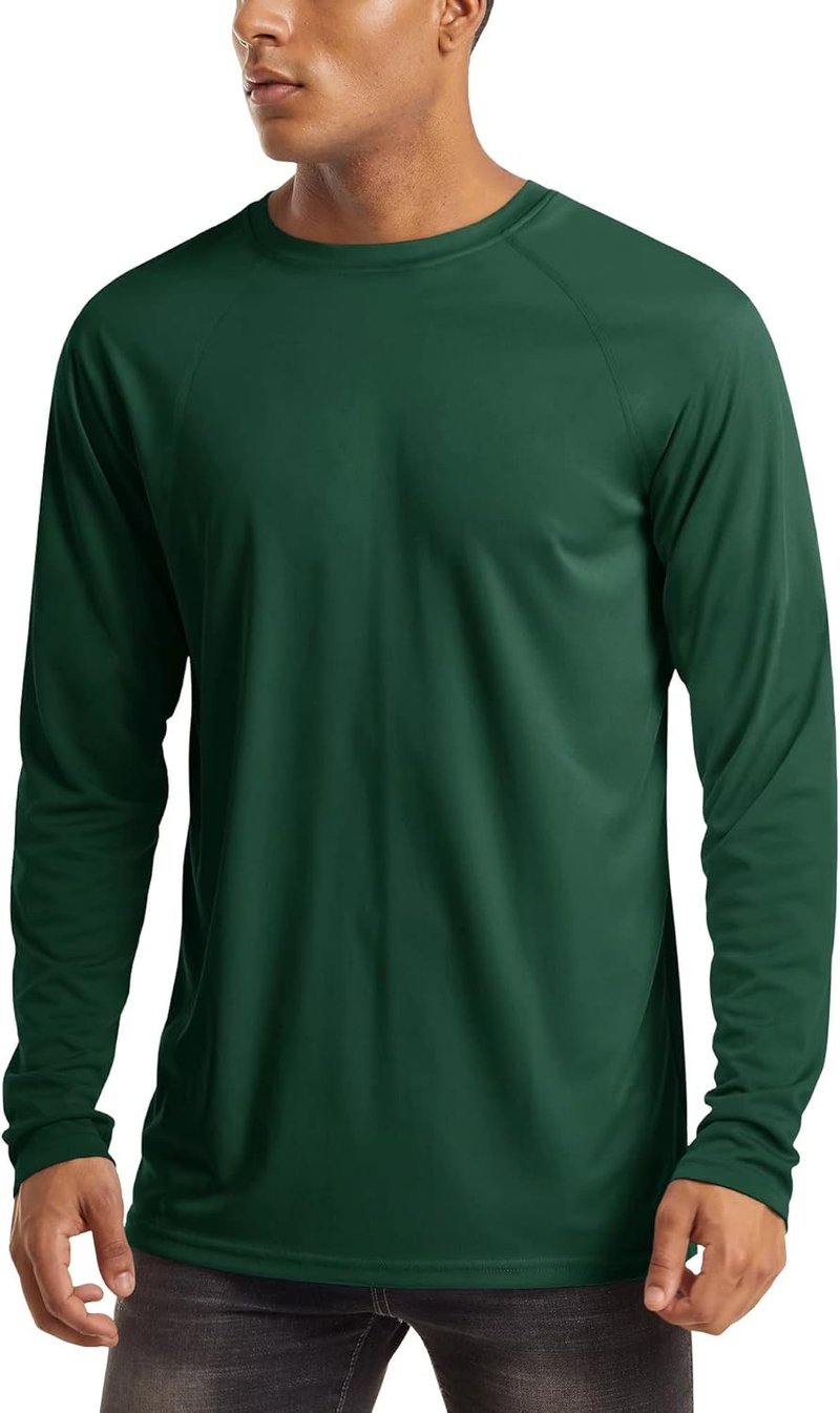 Men's Long Sleeve Athletic Shirt - UPF 50+ UV Sun Protection for Hiking, Running & Workouts