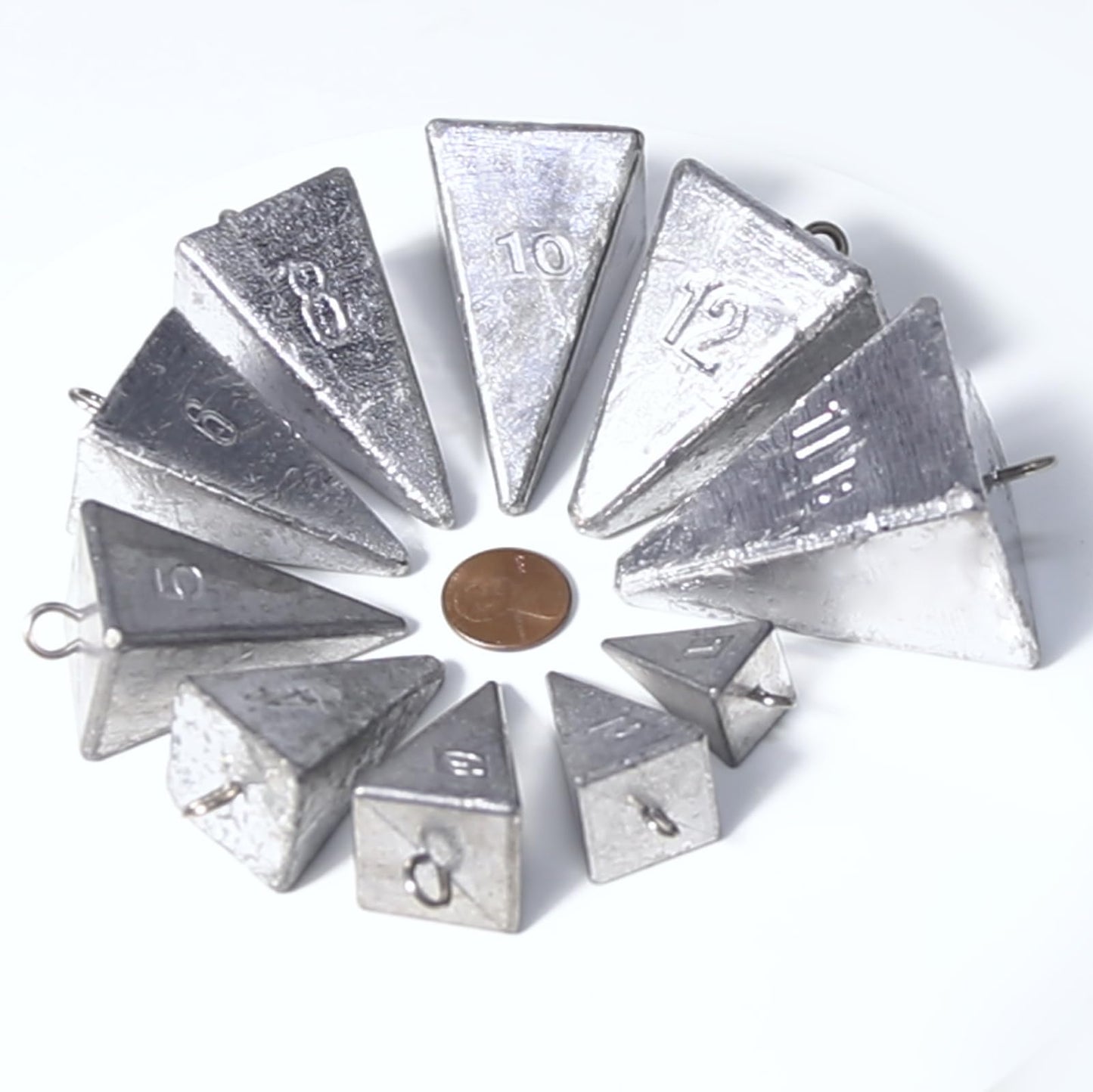 Alwonder Pyramid Sinkers Lead Fishing Weights Surf Pompano Catfishing Kit