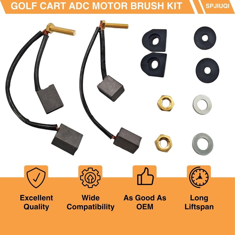 SPJIUQI 73120-G25 102187101 Golf Cart ADC Motor Brush Kit Fits EZGO Models 1997-2009 TXT Electric 640 835 875 881 ST Sport for Club Car Models Clays Car MPT 800/1000 1021862-01