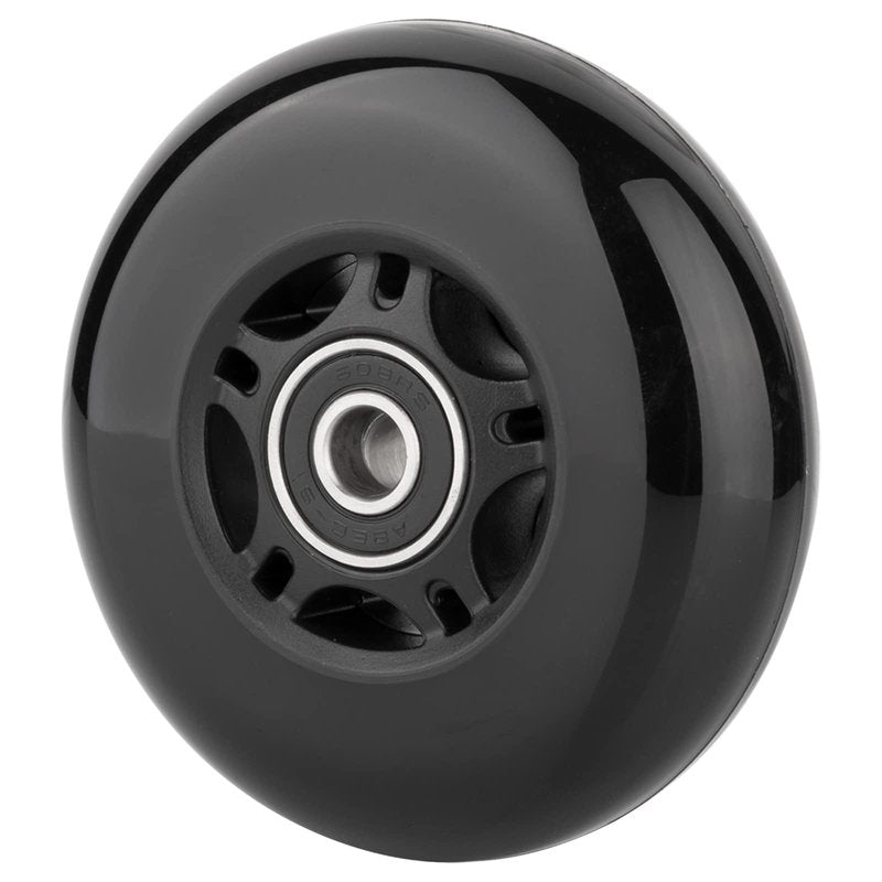 WHEELCOME Inline Skate Wheels Outdoor & Indoor Blade Roller Skate Wheels 85a Roller Hockey Wheels w/Bearings ABEC-9 for Scooter Luggage Repair, 64mm 70mm 72mm 76mm 80mm Dia, 8-Pack (Black, 80mm)