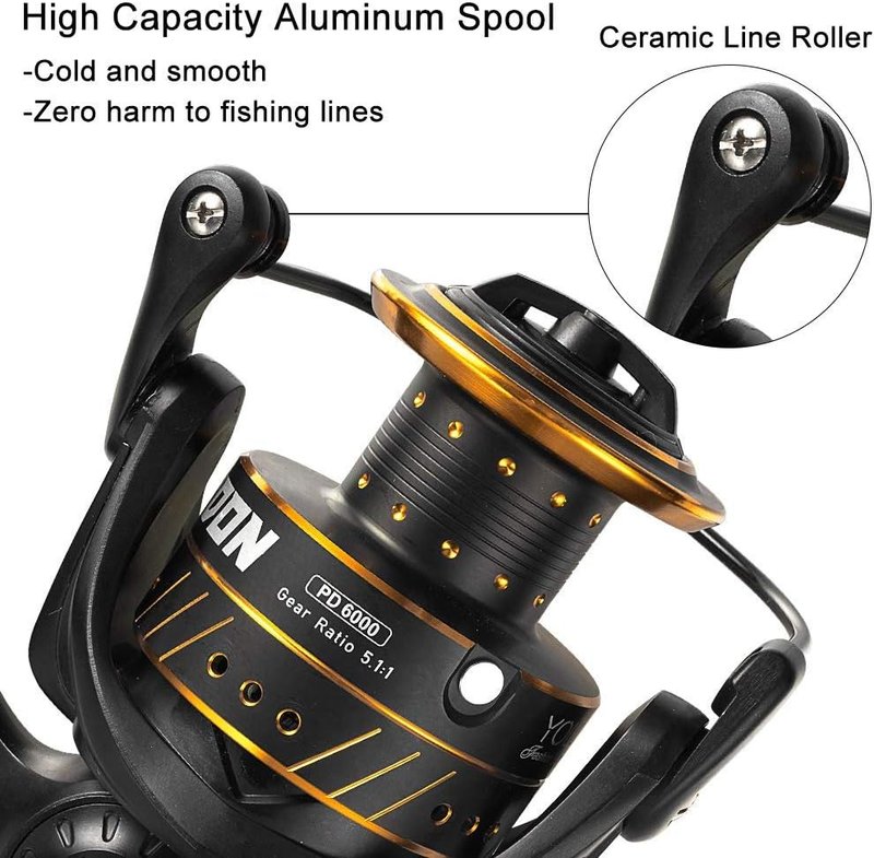 Dr.Fish Poseidon Spinning Reel - 9+1 Ball Bearings, Graphite Body, 25LB Drag | Saltwater & Freshwater Fishing