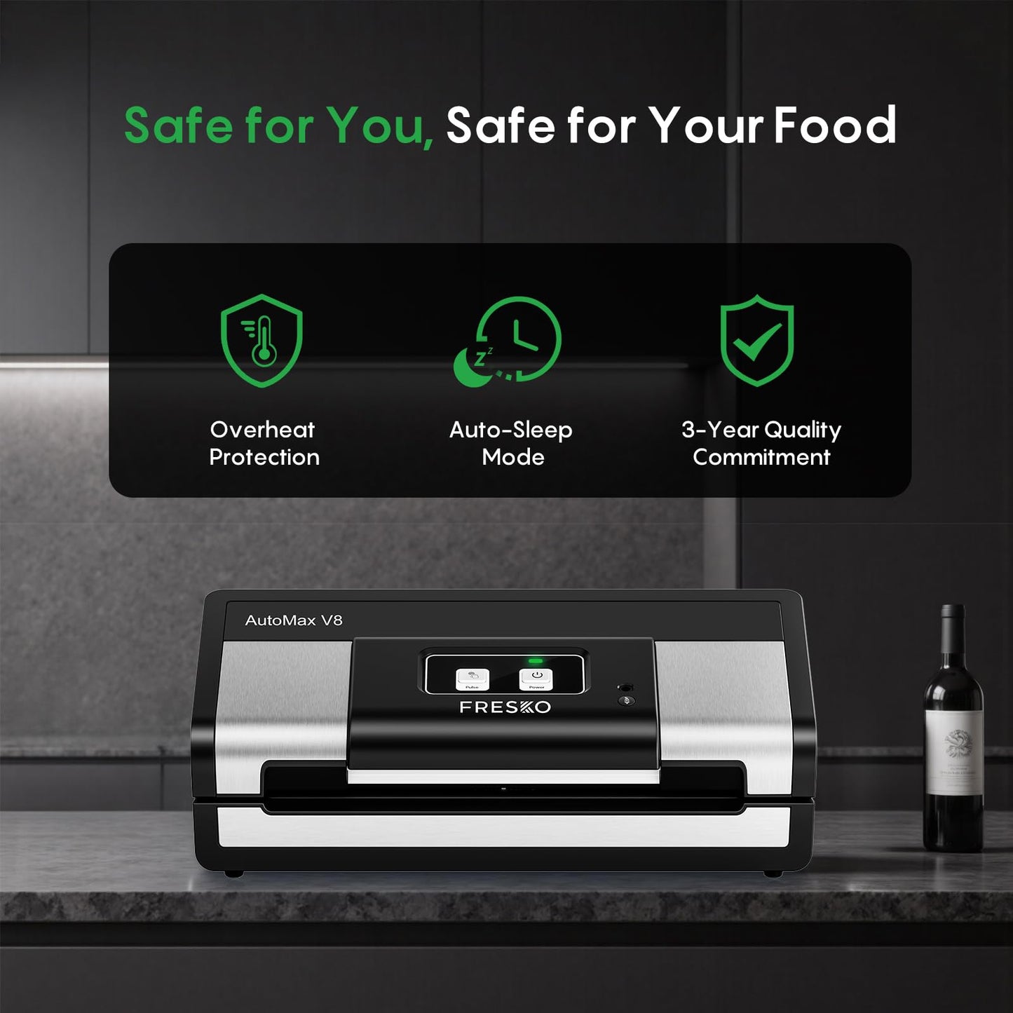 FRESKO Automatic Vacuum Sealer for Food, Hands-Free Operation