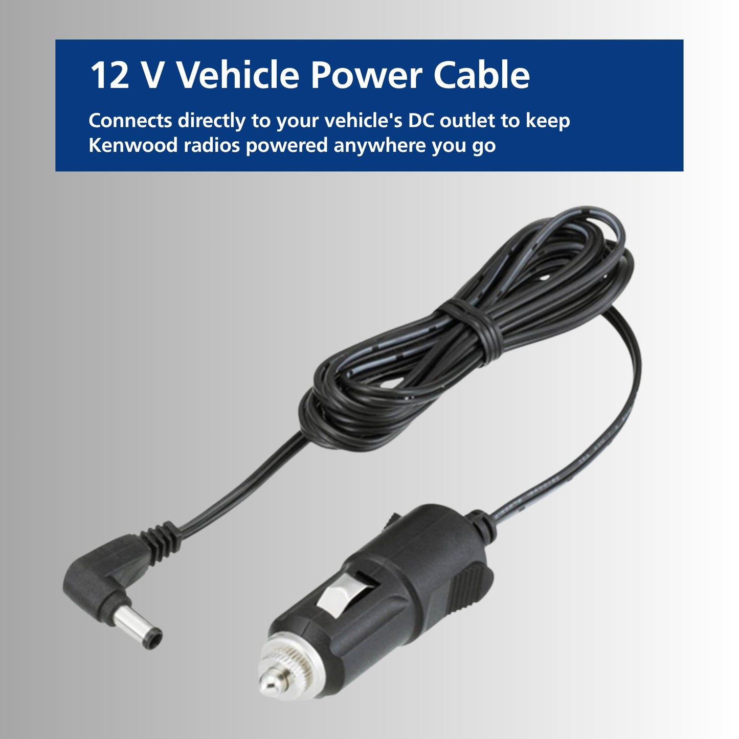 KENWOOD KVC-22 Vehicle Charger Adapter – 12V DC Mount for KSC-35/35S, Charges KNB-45L Battery or Radio, Bracket with DC Cable, Safety Bungee, Mounting Hardware, OEM