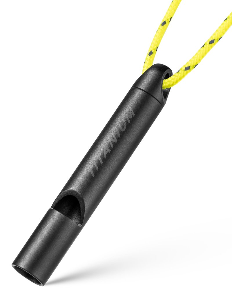 IUMIUN Titanium Pealess Emergency Whistle, 120-130dB High Frequency Safety Survival Whistle for Hiking Camping Boating Dog Training