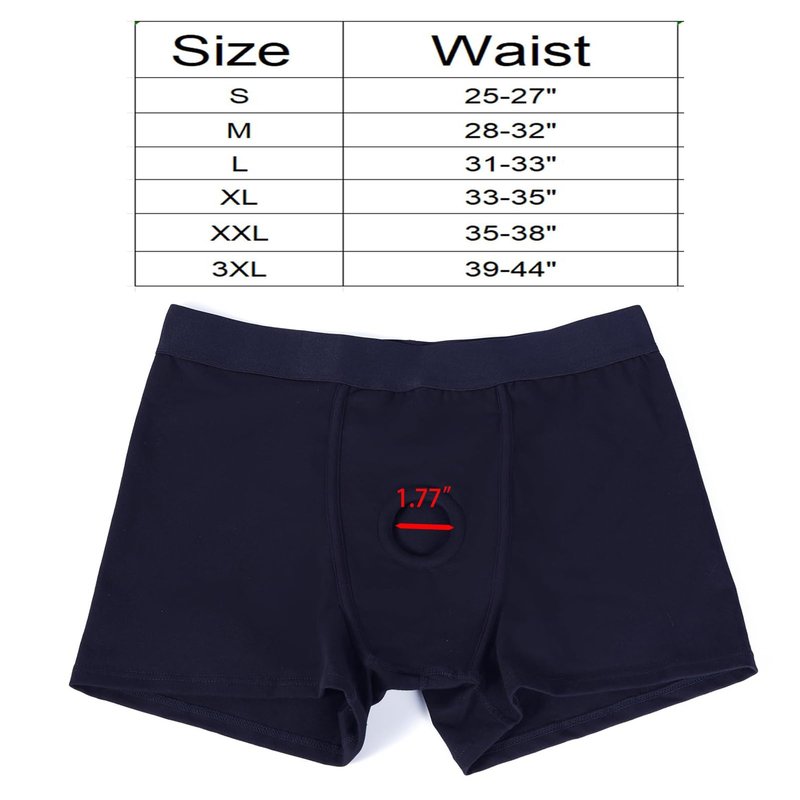ANNUO Strap Harness Pants Strapless Underwear for Men Women Boxer Briefs Black
