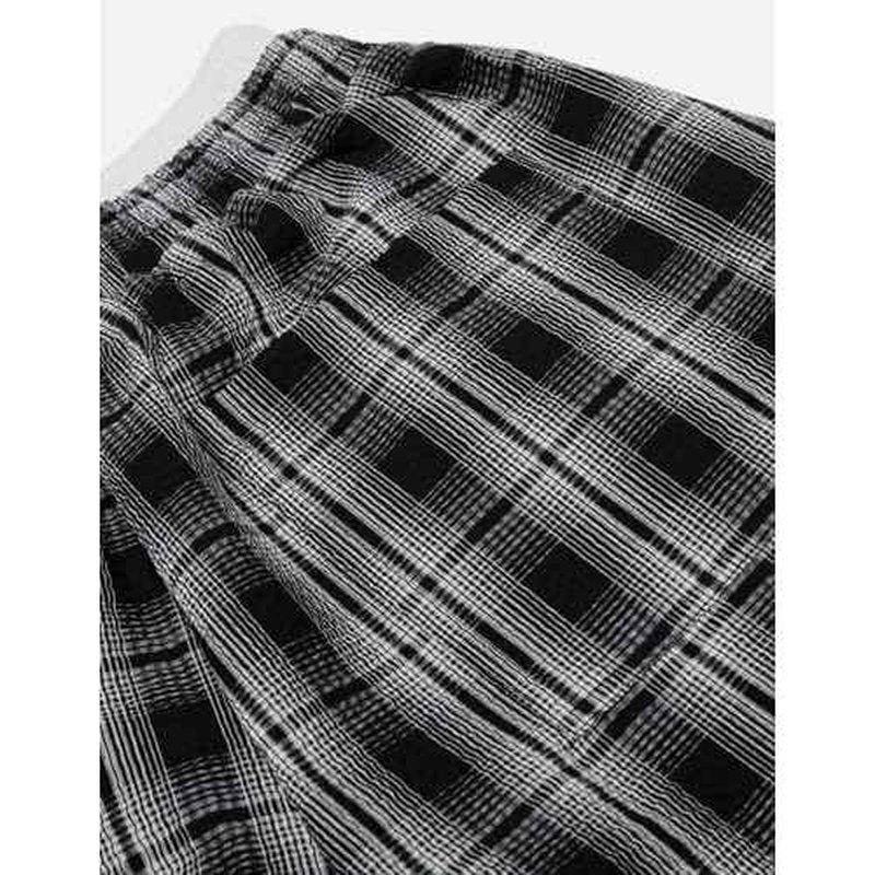 Aelfric Eden Plaid Baggy Sweatpants Women Double Waist Streetwear Y2K Unisex Casual Wide Leg Elastic Waist Trousers Pants