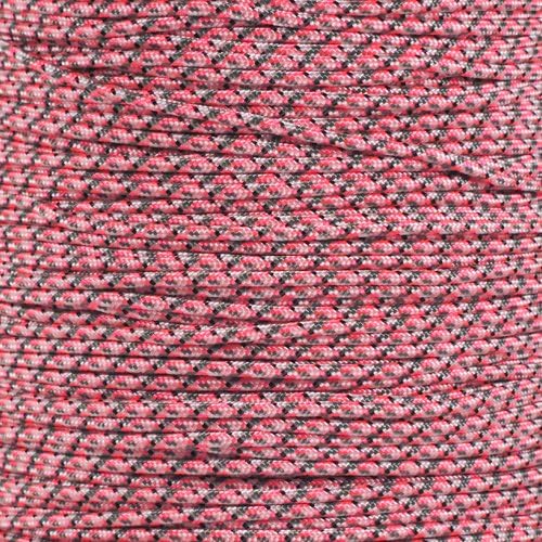 275lb Paracord - 3/32 Inch Nylon Crafting Cord with 5 Strand Inner Core | Pretty in Pink Camo (25 ft)