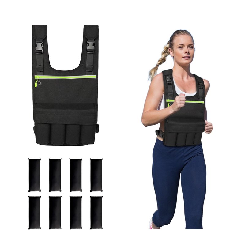Adjustable Weighted Vest, 1.5-12LB, Soft and Washable to Keep Clean after Workout, Weighted Vest for Women and Men with Shoulder Pad, Chest Pocket for Holding Phone