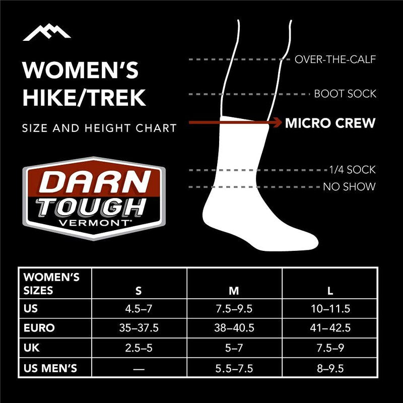 Darn Tough Women's Northwoods Micro Crew Lightweight Hiking Sock (5013) - Cranberry, Small