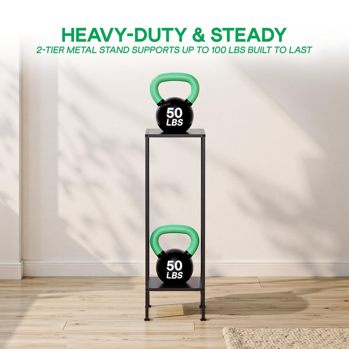 Idzo Steel Ladder Plant Stand Indoor, Heavy-Duty Steel Plant Holder, 220 lbs per Layer Capacity, Rustproof and Weather-Resistant, Indoor/Outdoor Metal Plant Stand, Space-Saving Display, Easy Assembly, 2-Tier