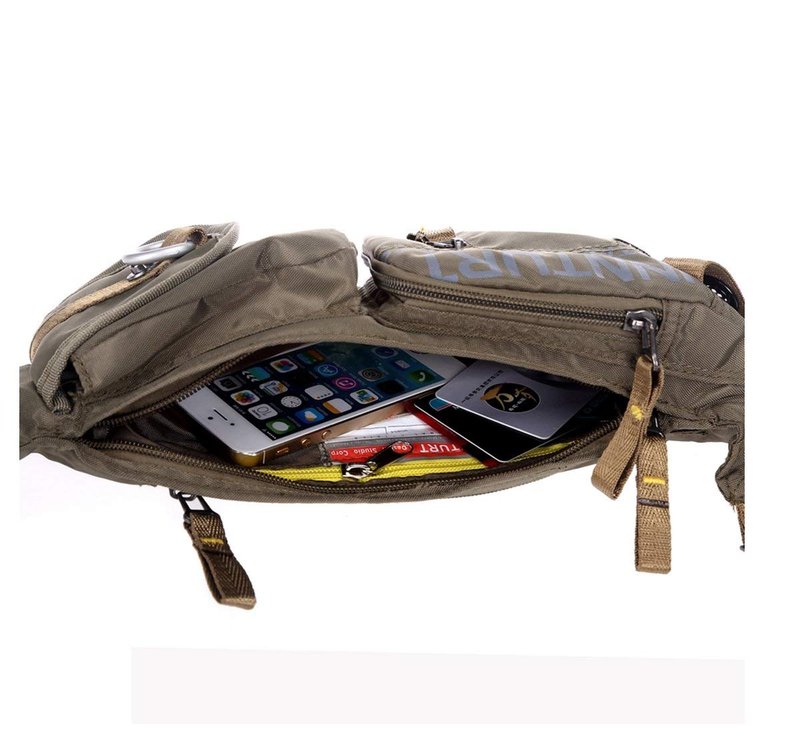 Kawei Knight Nylon Sling Chest Bag Multi-pocket - Army Green