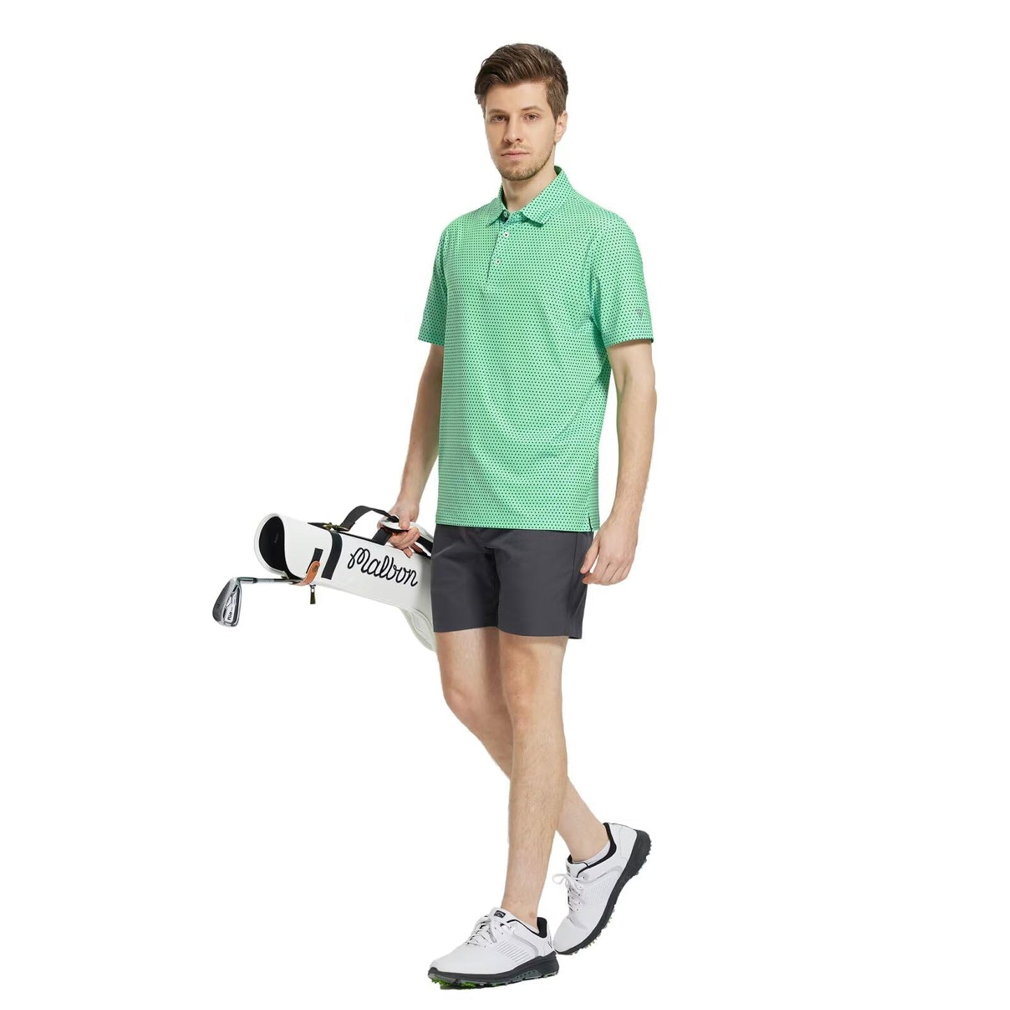 M MAELREG Golf Shirts for Men Dry Fit Print Patterns Performance Moisture Wicking Mens Polo Shirts Short Sleeve