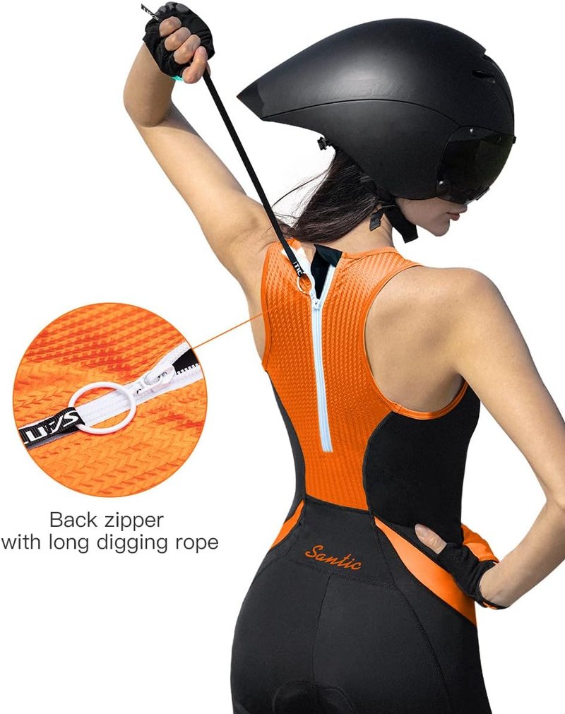 Women's Triathlon Suit - One-Piece Sleeveless Quick-Dry Padded Design for Running, Swimming & Cycling