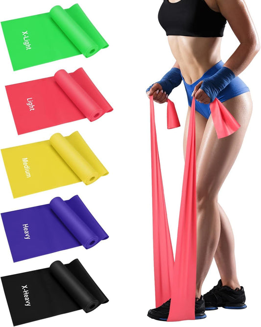 SARTHN Exercise Bands for Working Out, Resistance Bands Set with 5 Resistance Levels, Skin-Friendly Elastic Bands with Carrying Pouch for Home Workout