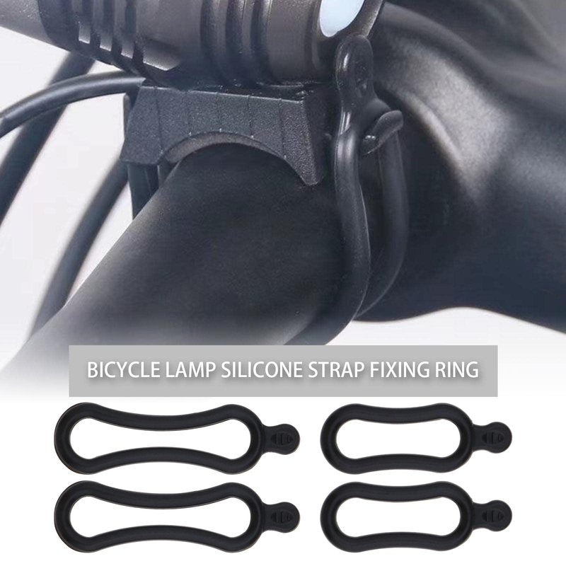 Create idea 12PCS Bicycle Silicone Fixing Straps Bands for Fastening Bike Light Flashlight Headlamp Stretchable O Rings Mounting Holder Bike Accessories Black