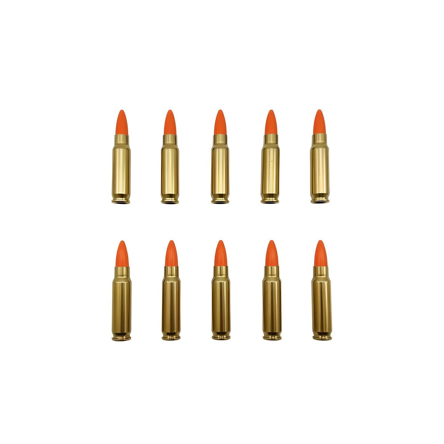 5.7x28 FN Snap caps - Dummy Training Rounds - Set of 10 (Orange & Brass)