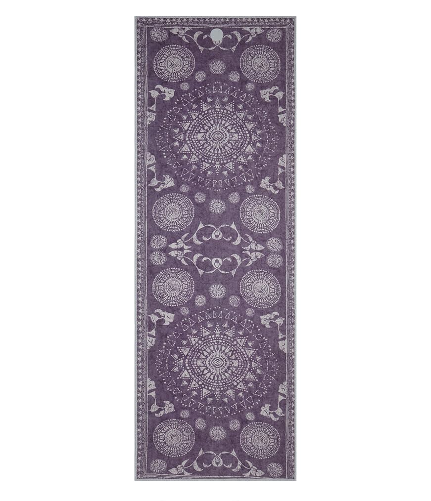 Yogitoes Yoga Mat Towel - Lightweight, Quick Drying Microfiber, Non Slip Skidless Technology, Use in Hot Yoga, Vinyasa and Power, 71 Inch (180cm), Geija Purple