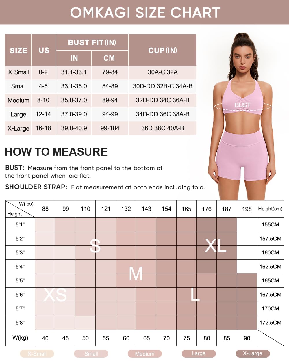 OMKAGI Sports Bras for Women Padded Cross Back Workout Bras Strappy Yoga Bra Crop Top(S, 545-Burgundy)
