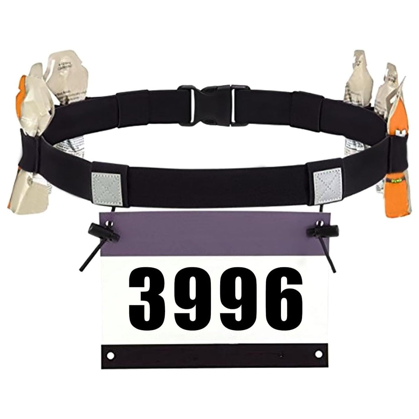 GDFYMI 2Pcs Race Number Belt Triathlon Race Belt Running Bib Belts with 6 Energy Gel Loops for Triathalon Marathon Running and Cycling (Black/Green)