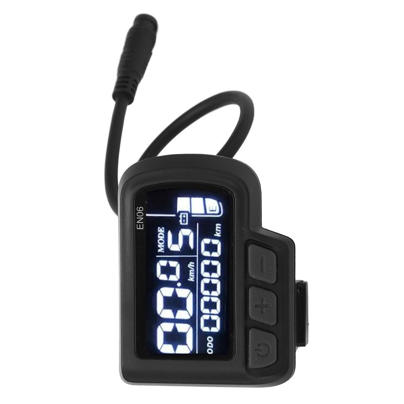 Drfeify EN06 LCD Electric Bike Display Meter with Connector for 22.2mm Handlebar Bike Speed Meter with Light Connector 6pin Wire 24V 36V 48V 60V