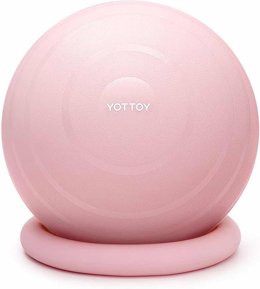 YOTTOY Exercise Ball Chair - Yoga Ball Seat for Home Office | Stability & Fitness Ball (Pink, 23-26 Inches)