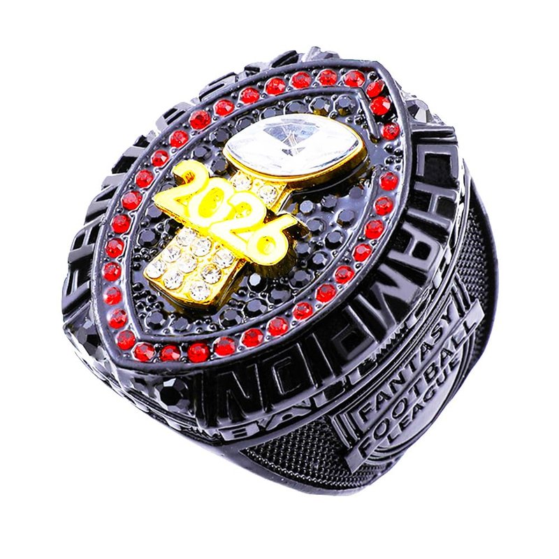 guancrown 2026 Fantasy Football Championship Ring Award Prize Trophy Sports Winner MVP FFL Ring (Ring and Stand, Size 10)