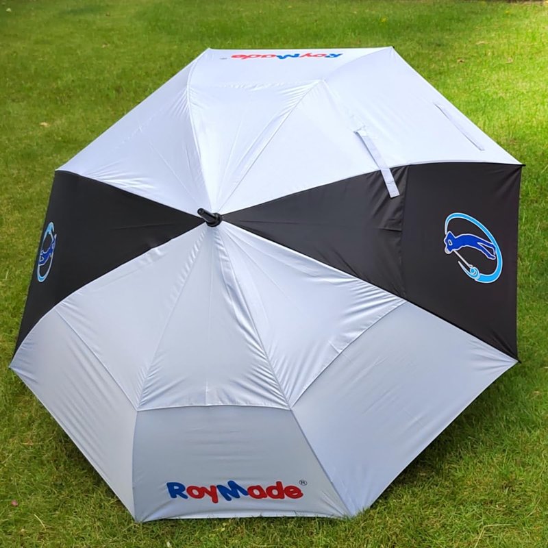 ROYMADE Golf Umbrella Automatic Open Double Canopy Vented Windproof Waterproo Golf Umbrella (White+Black)