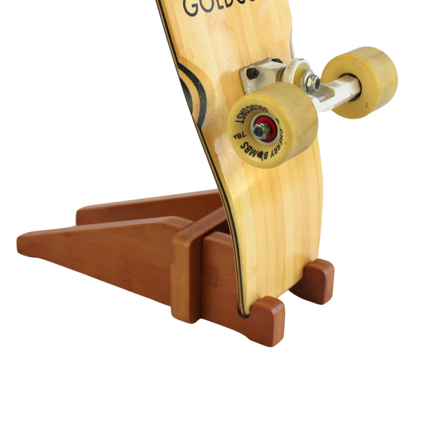 COR Surf Skateboard Floor Stand | Premium Bamboo Skateboard Display Holder | No More Tripping Over Boards