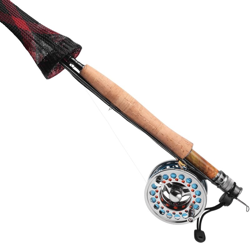 Fly Rod Cover - Braided Mesh Protector Sleeve for Single-Handed Rods | Red-Black, 2PCS