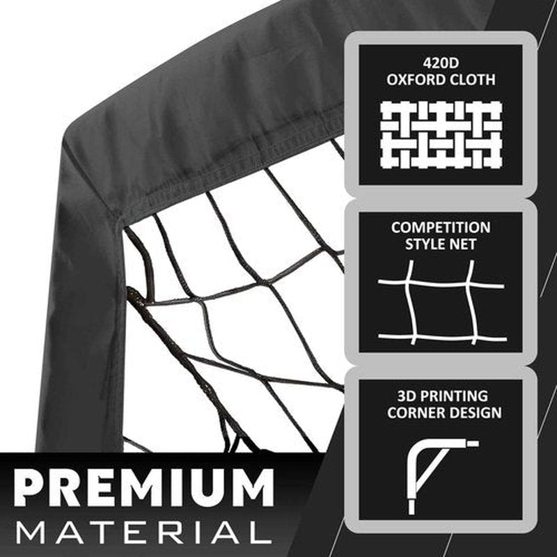 RUNBOW 9x5 ft Portable Kids Soccer Goal for Backyard Adult Junior Large Practice Soccer Net with Carry Bag (9x5FT, 2 Pack, Black)